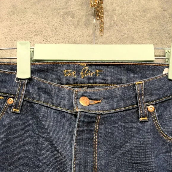 The Flirt Women Jeans Mid Rise Bootcut Leg Blue Dark Wash W:38 L:30 - Picture 4 of 16